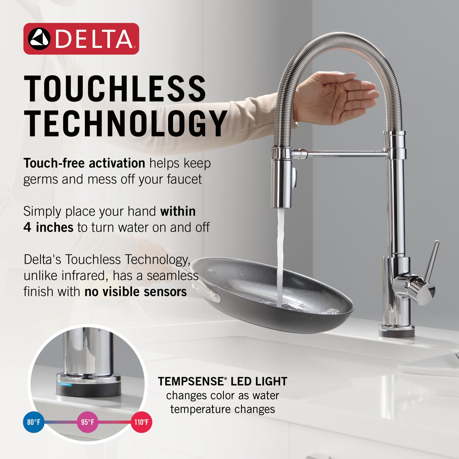 Touch<sub>2</sub>O® Technology Kitchen Faucet with Touchless Technology, image 12