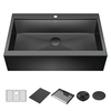 Lavabo de cocina tipo estación de trabajo para reacondicionamiento estilo campestre/borde delantero con un receptáculo calibre 16 de 36", con reborde WorkFlow™ y accesorios para instalación de montaje superior encastrado