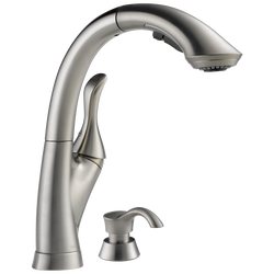 Llave extensible para cocina de una manija con dispensador de jabón