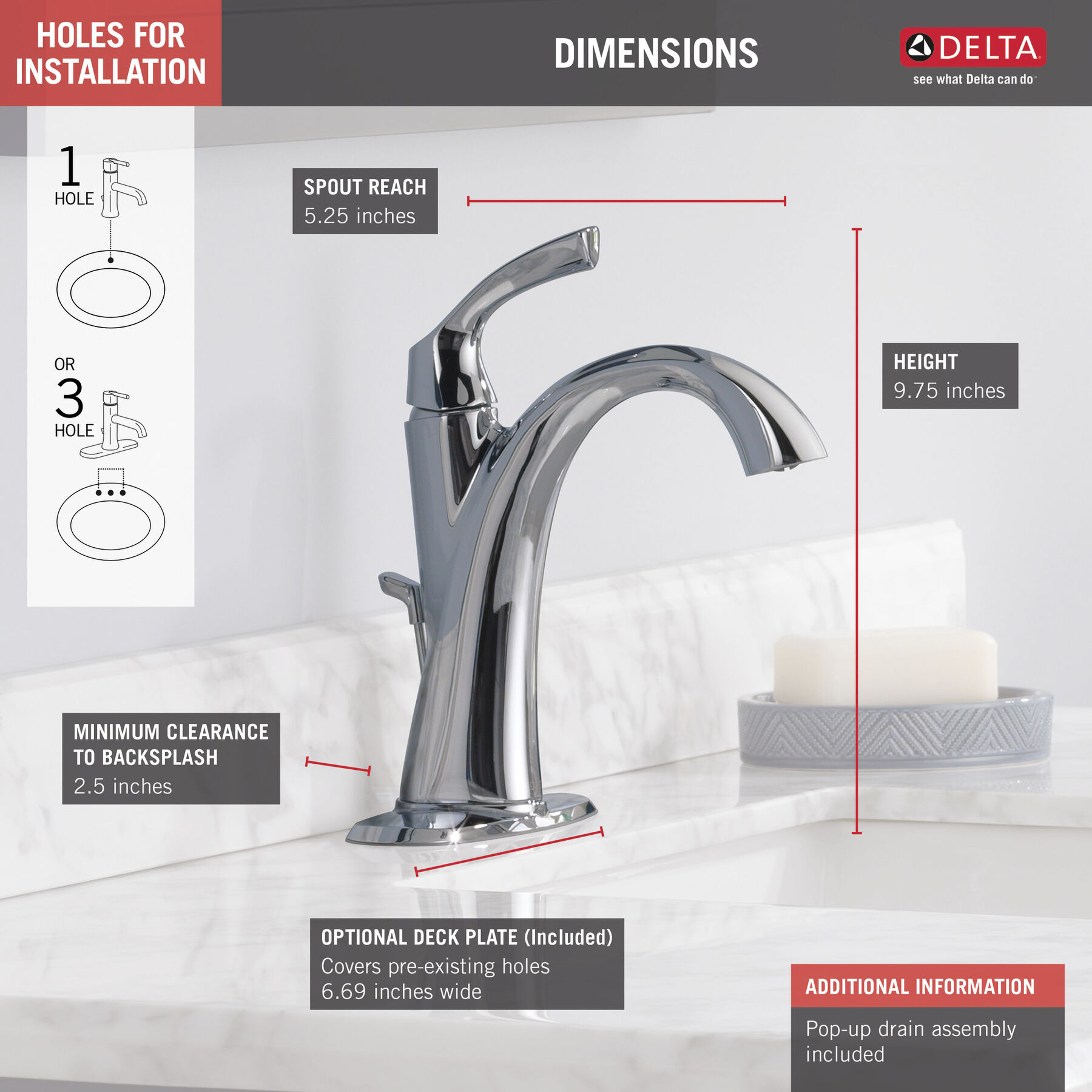 Llave para baño de combinación monomando, imagen 3
