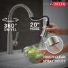 Llave para cocina monomando extensible con dispensador de jabón y tecnología ShieldSpray®