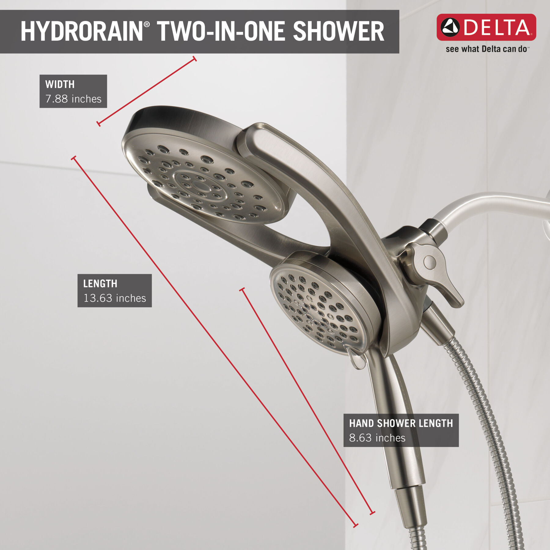 Regadera dos en uno HydroRain® de 4 funciones (producto recertificado), imagen 6