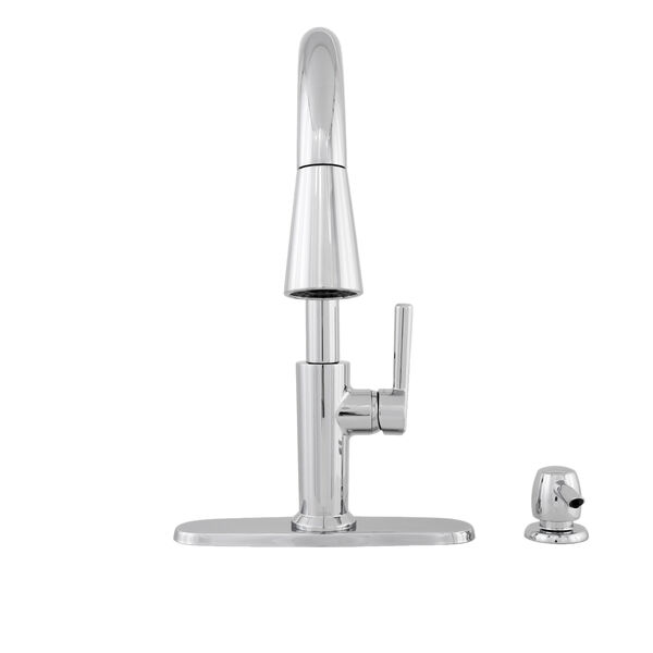 Llave para cocina monomando extensible con dispensador de jabón y tecnología ShieldSpray