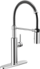 Llave para cocina extensible de una manija con tubo de salida con muelle