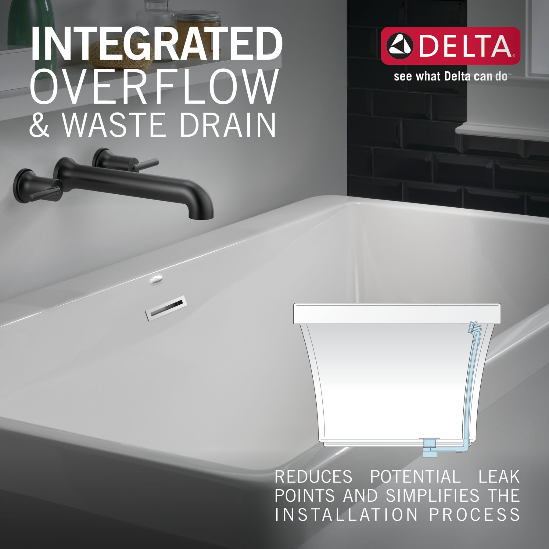 Bañera independiente de 60" x 32" con protección contra desechos y desbordes integrada, imagen 5