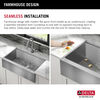 Lavabo de cocina estilo campestre/borde delantero tipo estación de trabajo con un receptáculo de acero inoxidable calibre 16 de 33" de montaje bajo encimera, con reborde WorkFlow™ y accesorios