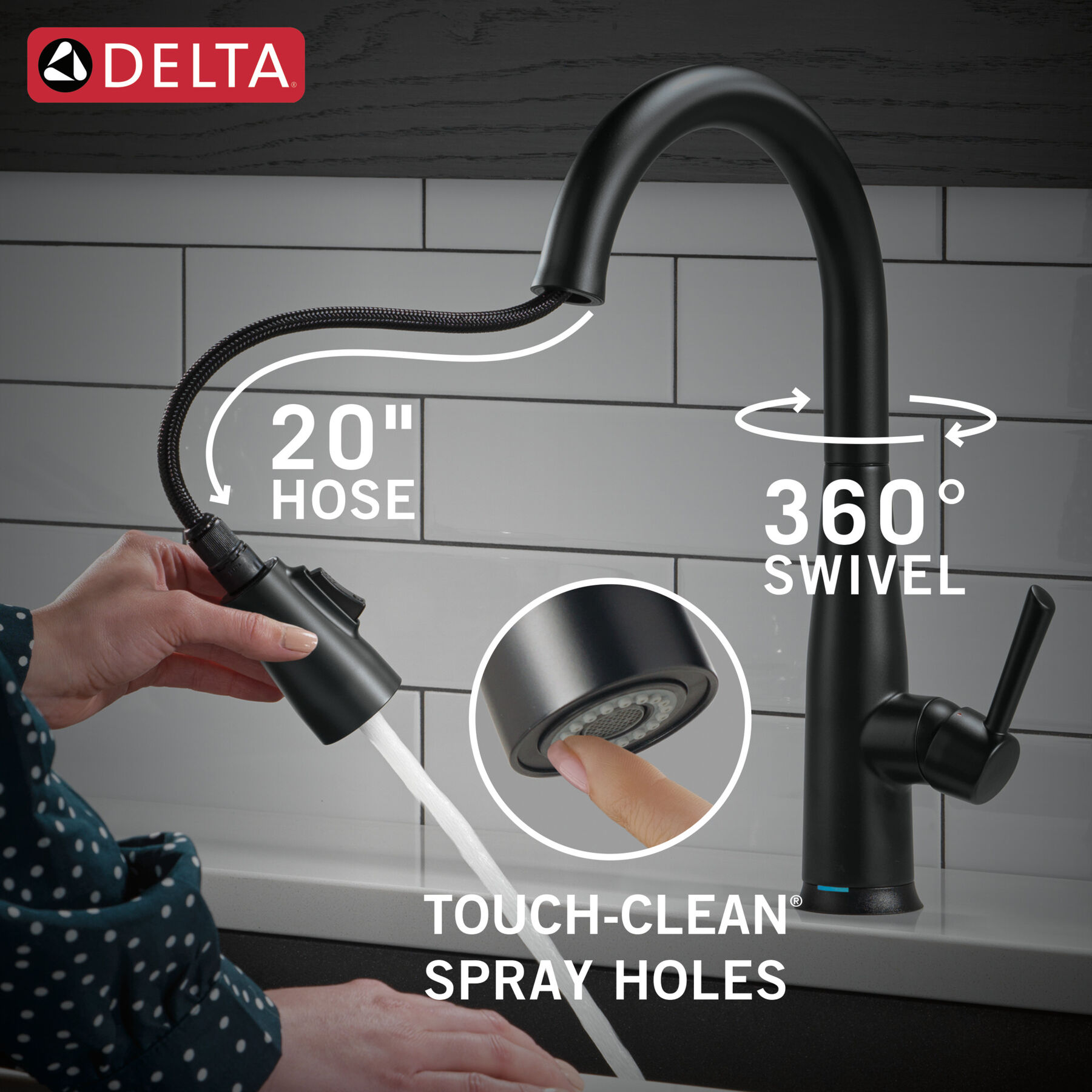 VoiceIQ® Single Handle Pull-Down Faucet with Touch<sub>2</sub>O® Technology, image 9