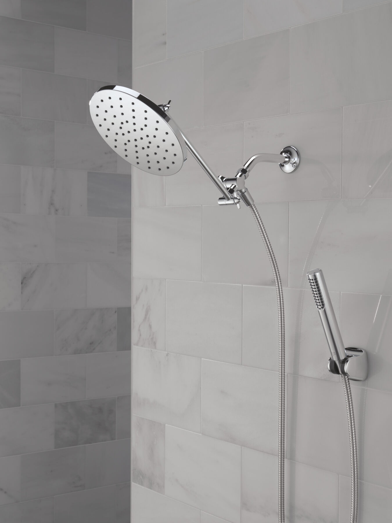 Adjustable Raincan Shower Head with Hand Shower, image 1