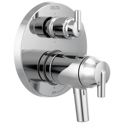 Accesorios para válvula contemporáneos con dos manijas TempAssure® serie 17T con desviador integrado de 6 funciones