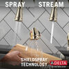 Llave monomando deslizable para cocina con dispensador de jabón y tecnología ShieldSpray