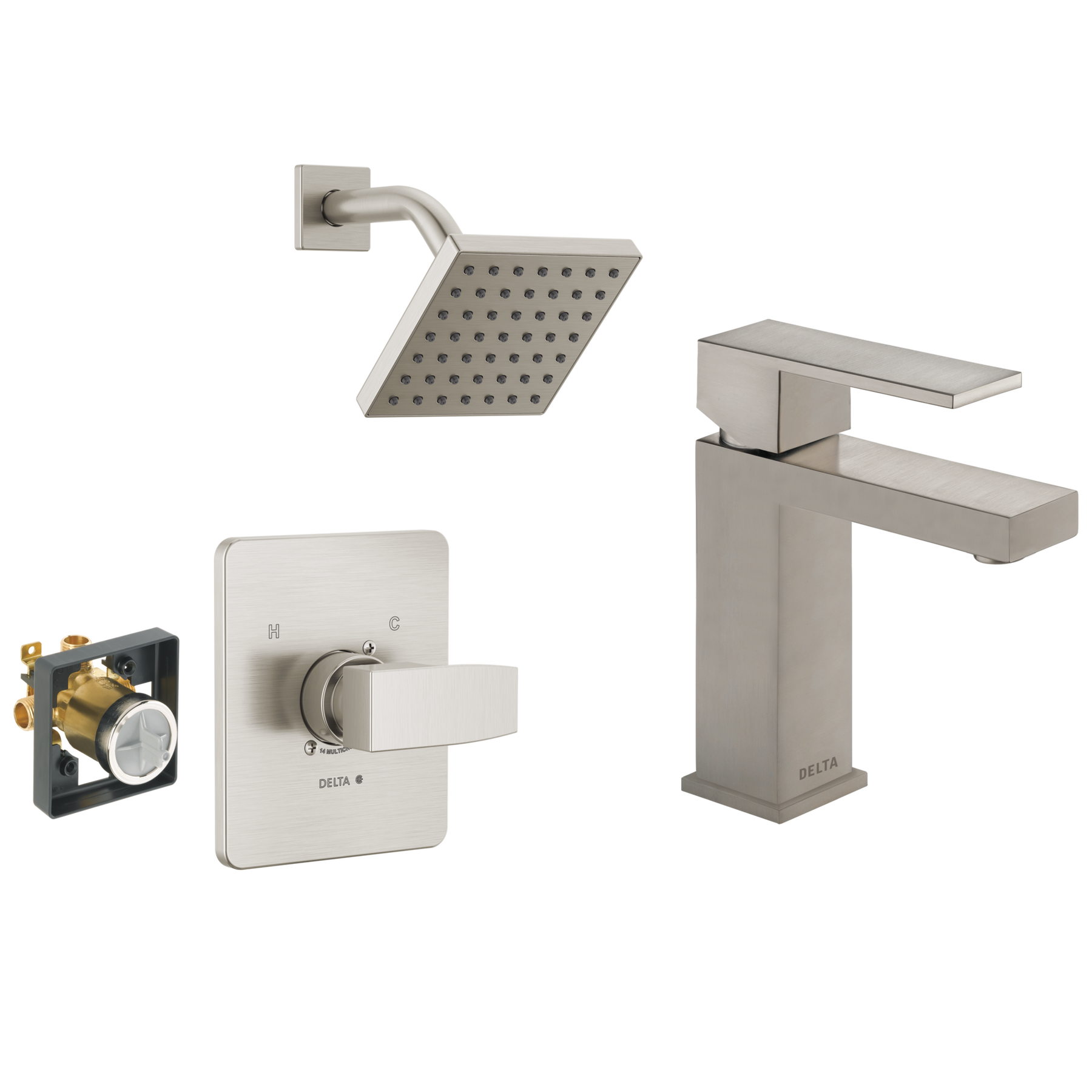 Single-Hole Lavatory Faucet with Shower Trim and Rough Bundle - 14 Series
