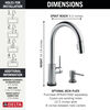 Touch2O with Touchless and VoiceIQ® Technology Single Handle Pull-Down Kitchen Faucet with Soap Dispenser
