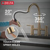 Llave para cocina tipo puente extensible con dos manijas