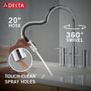 Llave para cocina tipo puente extensible con dos manijas