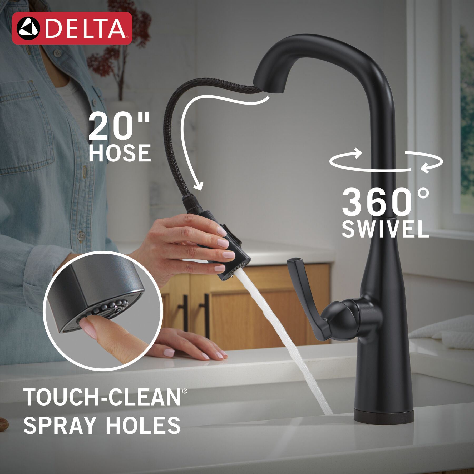 VoiceIQ® Single Handle Pull-Down Faucet with Touch<sub>2</sub>O® Technology, image 7