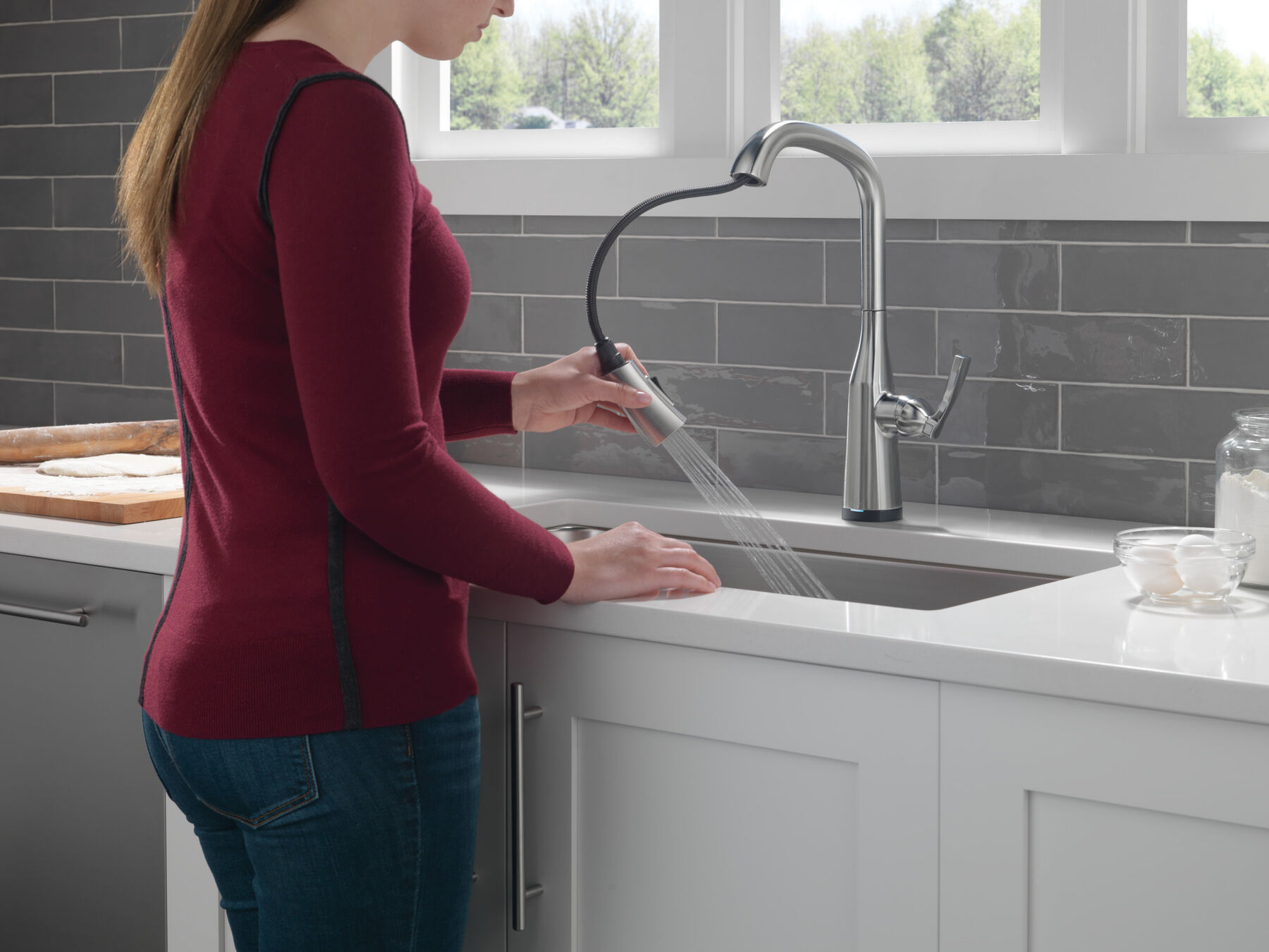 Llave para cocina monomando extensible con tecnología Touch<sub>2</sub>O®, imagen 3