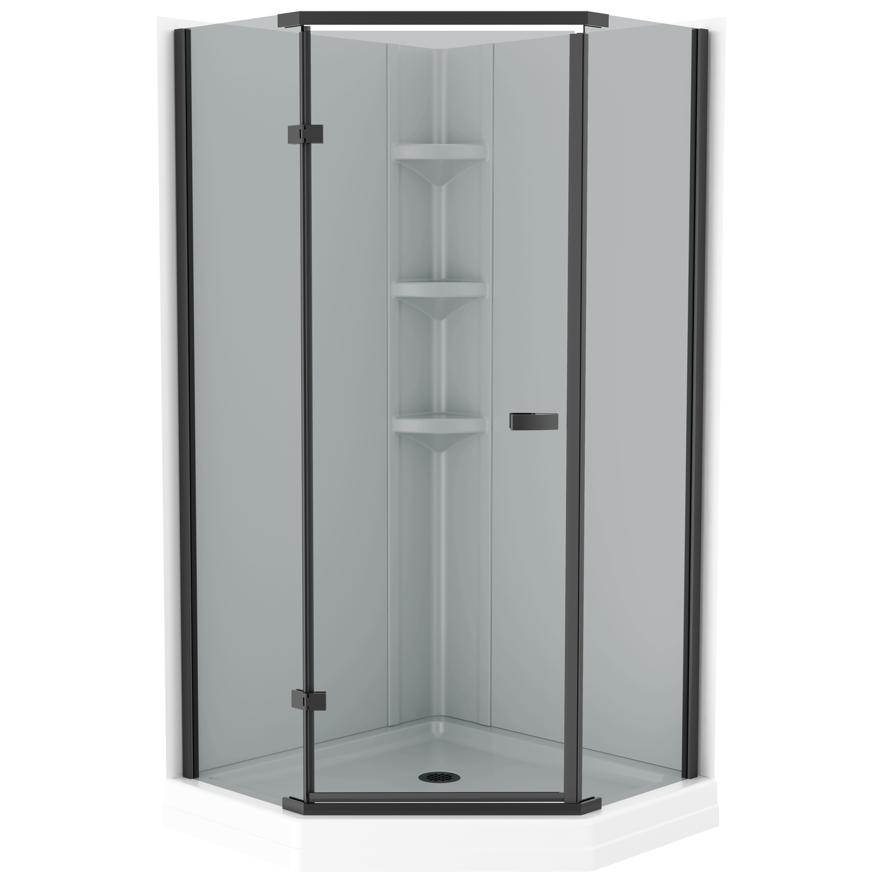 38x38 Corner Shower Bundle with Door - Classic Neo with Glue Up Wall Set