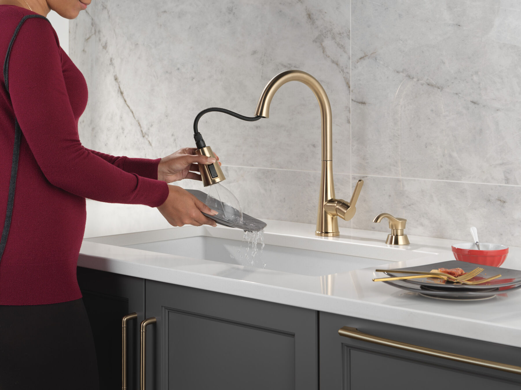Llave para cocina extensible 1L con jabón (producto recertificado), imagen 5