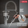 Llave monomando deslizable para cocina con salida con resorte