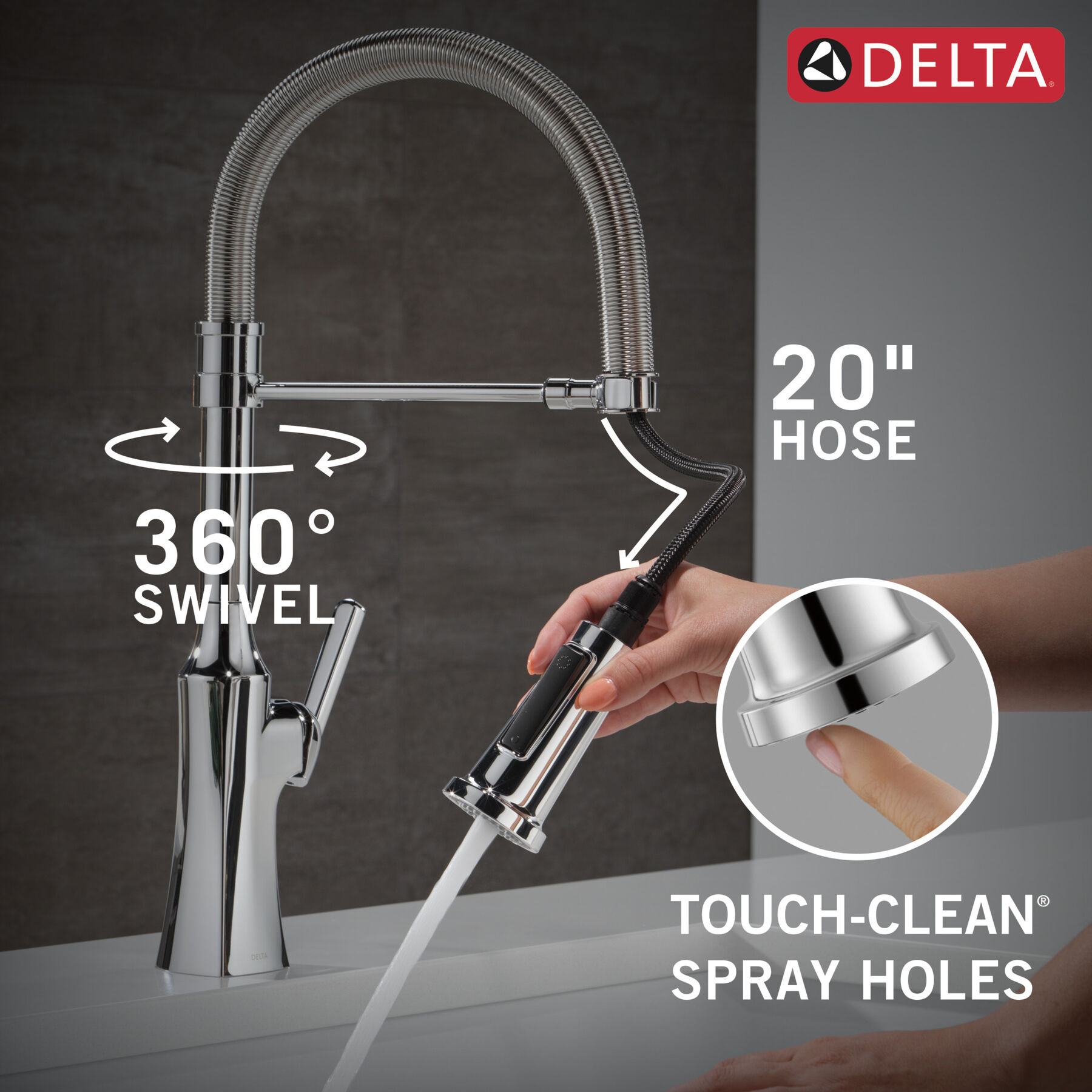 Llave para cocina monomando extensible con salida con resorte, imagen 7