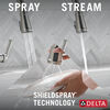 Llave para cocina monomando extensible con dispensador de jabón y tecnología ShieldSpray®