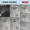 Ducha manual de 7 ajustes con barra deslizante y rociado de limpieza