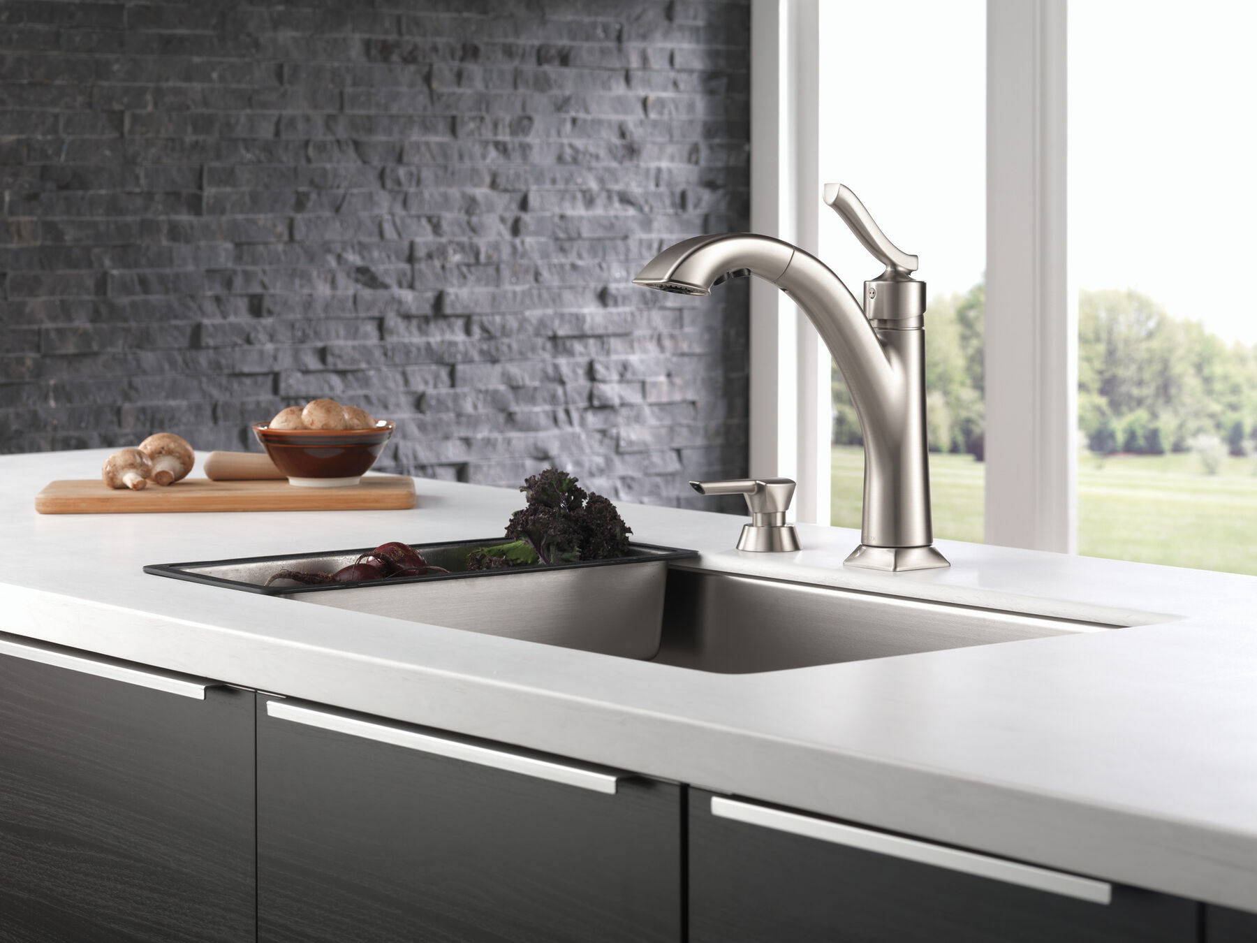 Llave para cocina monomando desplegable con dispensador de jabón, imagen 8