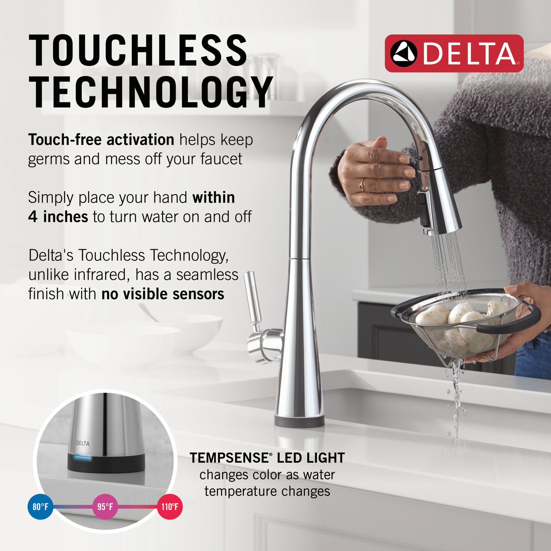 Single Handle Kitchen Pull-Down Faucet with Touch2O Technology, image 12