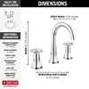 Llave de dos manijas para baño para lavabo de 8"