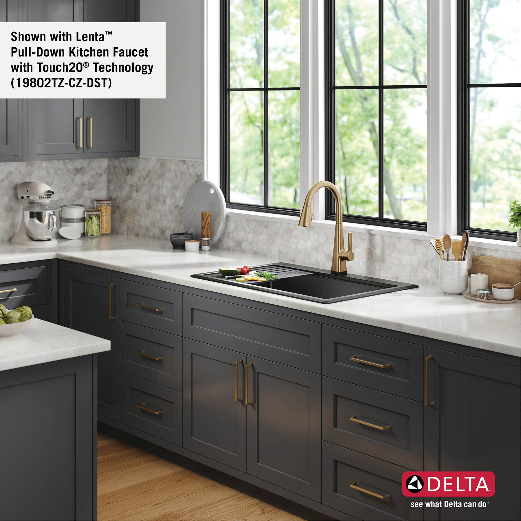 Lavabo de cocina tipo estación de trabajo con un receptáculo de compuesto de granito de 33" de montaje superior encastrado, con reborde WorkFlow™ y accesorios, imagen 14
