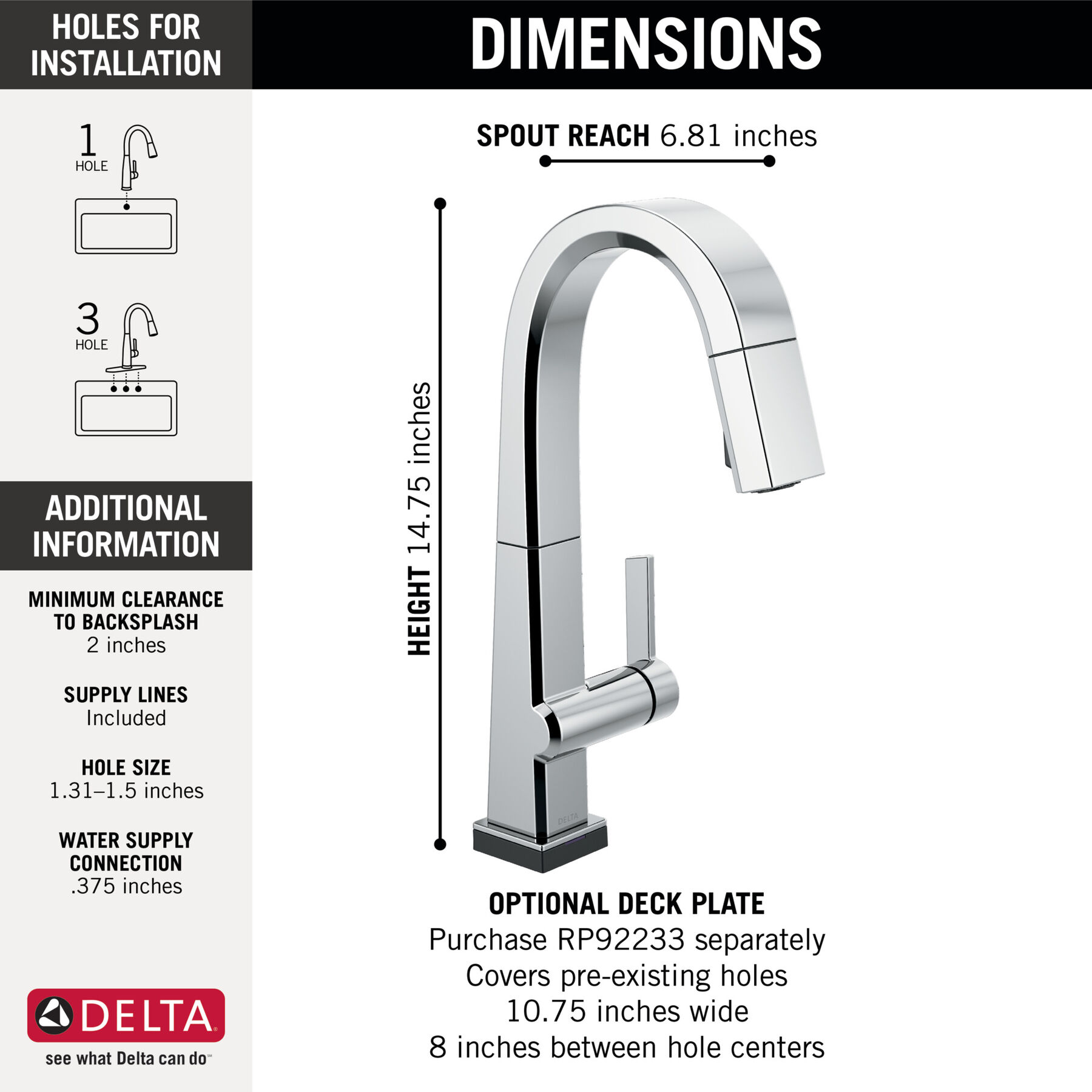 Single Handle Pull-Down Bar/Prep Faucet With Touch<sub>2</sub>O® Technology, image 1