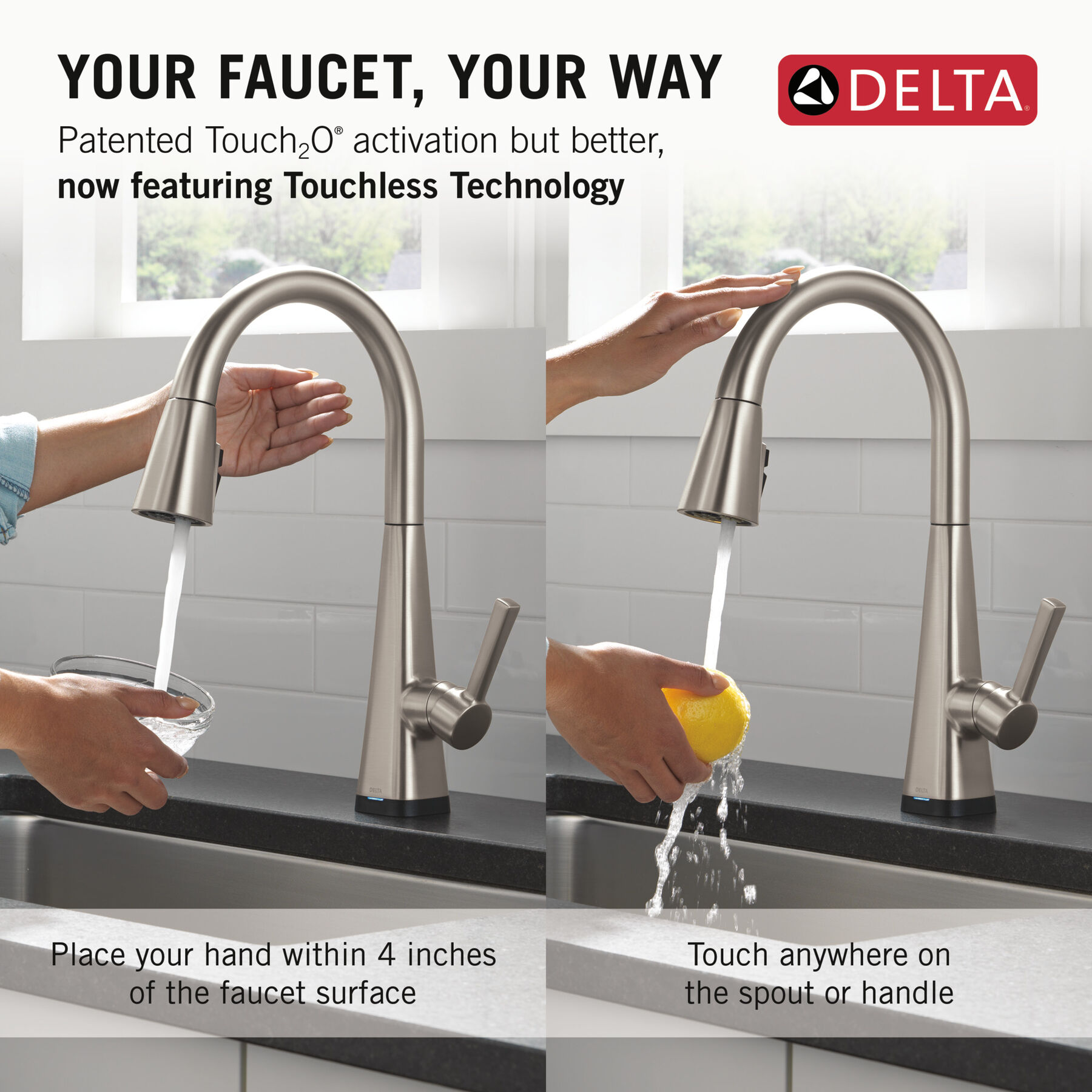 Single-Handle Pull-Down Kitchen Faucet with Touch<sub>2</sub>O® Technology, image 12