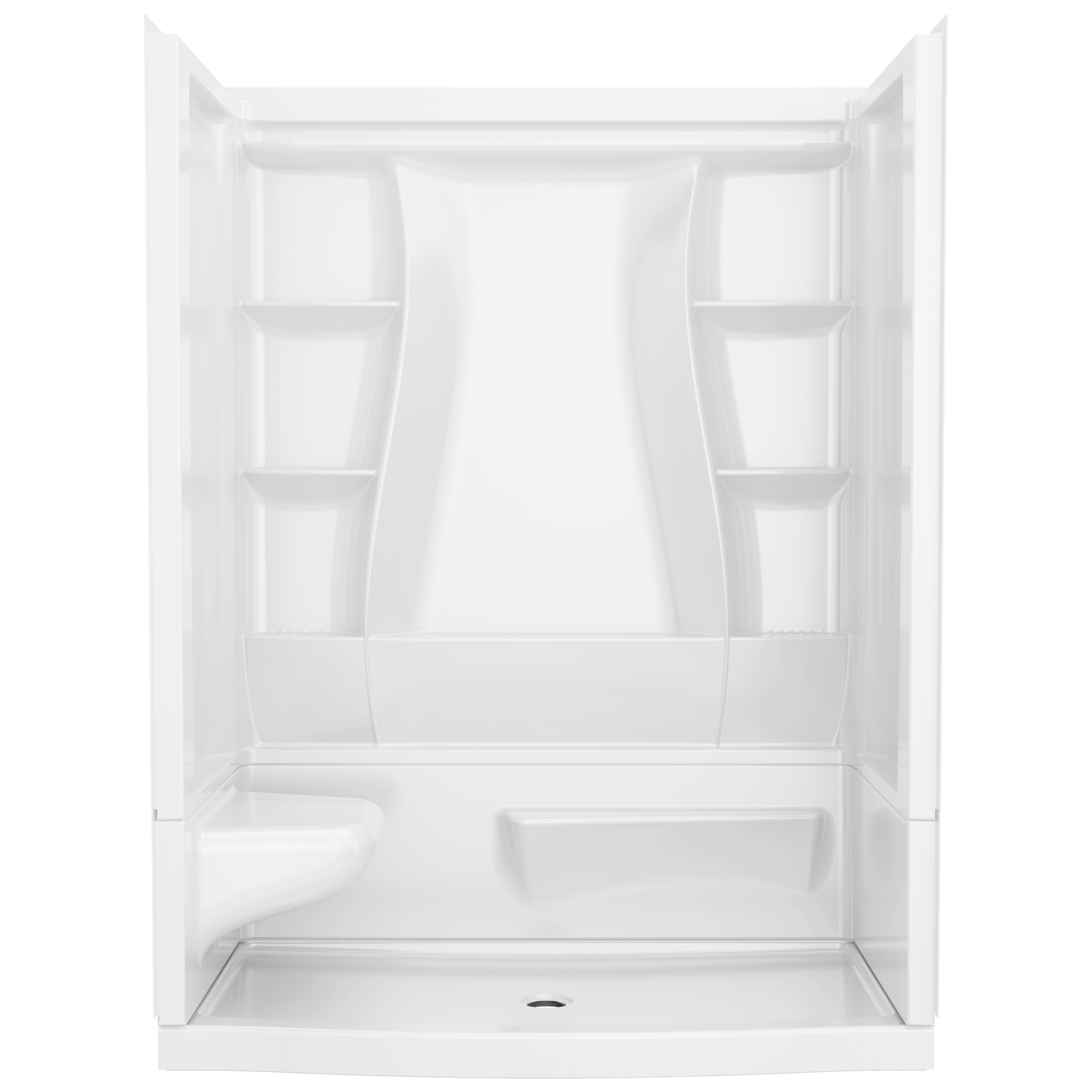 60x32 Alcove Shower Bundle - Left Seat Center Drain Curve