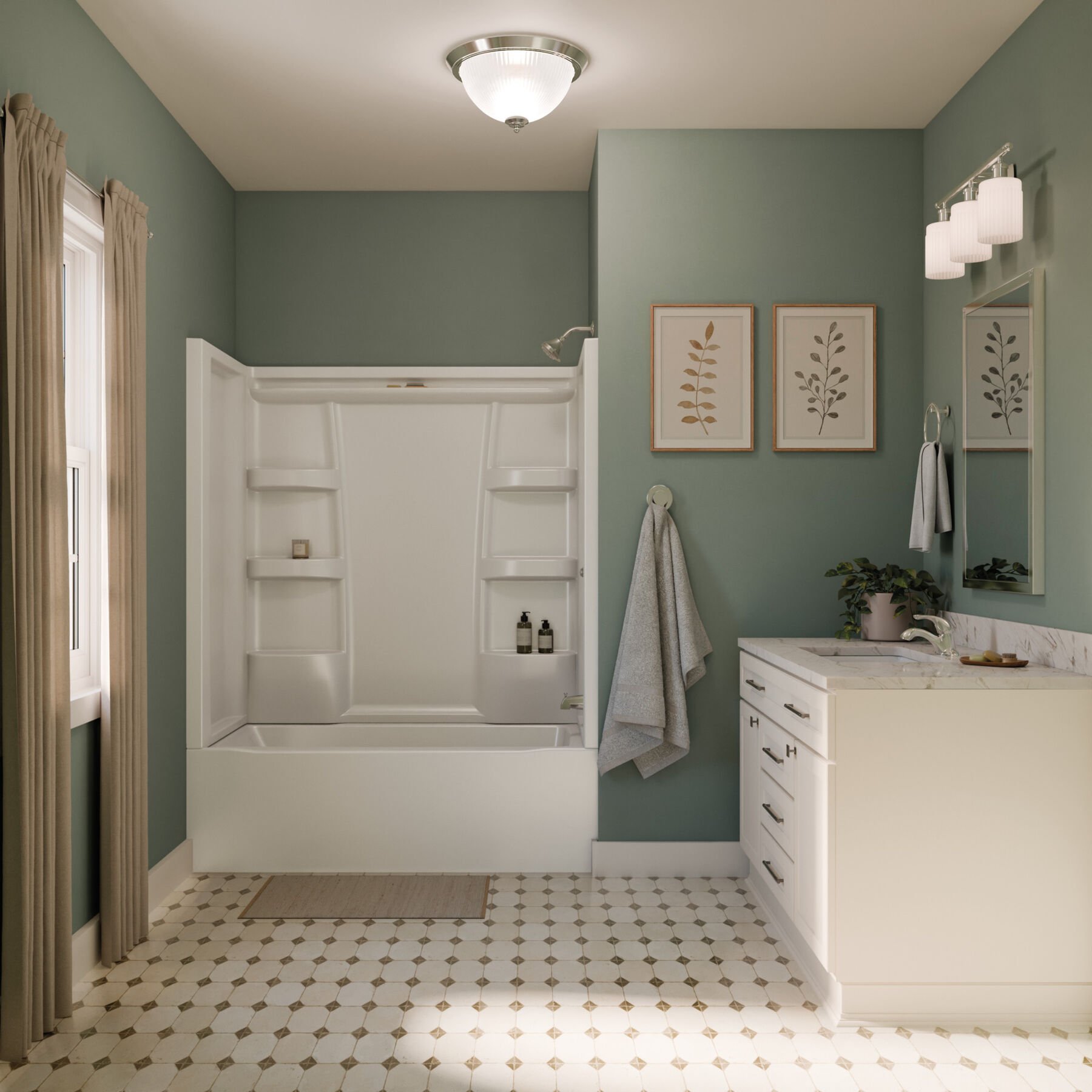ProCrylic Bathtub 60 in. x 32 in. Right Drain