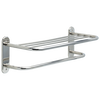 24" Stainless Steel Towel Shelf with One Bar, Exposed Mounting