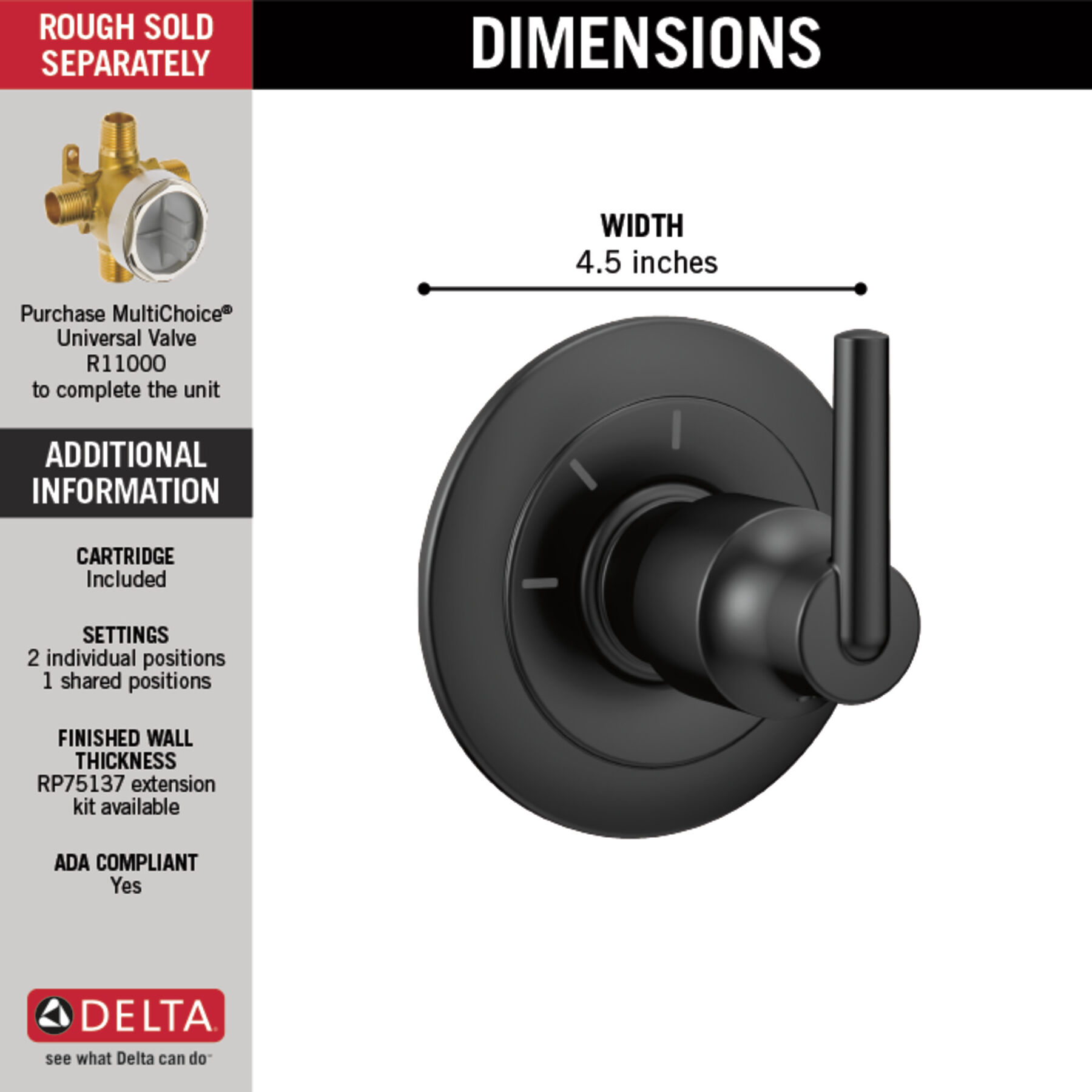 Accesorio de desviador de 3 ajustes y 2 puertos (producto recertificado), imagen 1