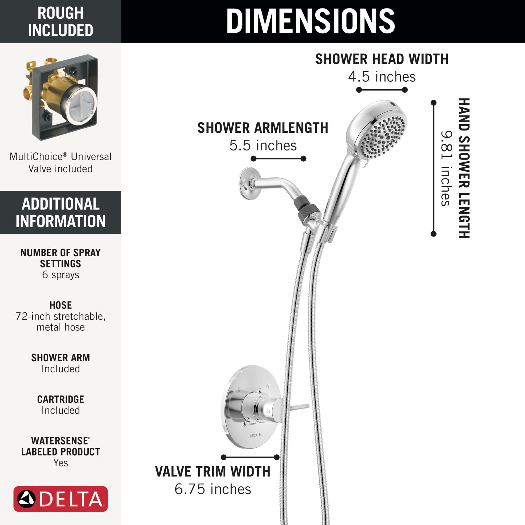 Shower Trim with ProClean Hand Shower Bundle, image 3