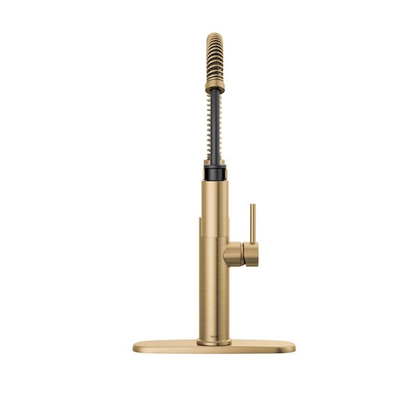 Llave para cocina extensible de una manija con tubo de salida con muelle