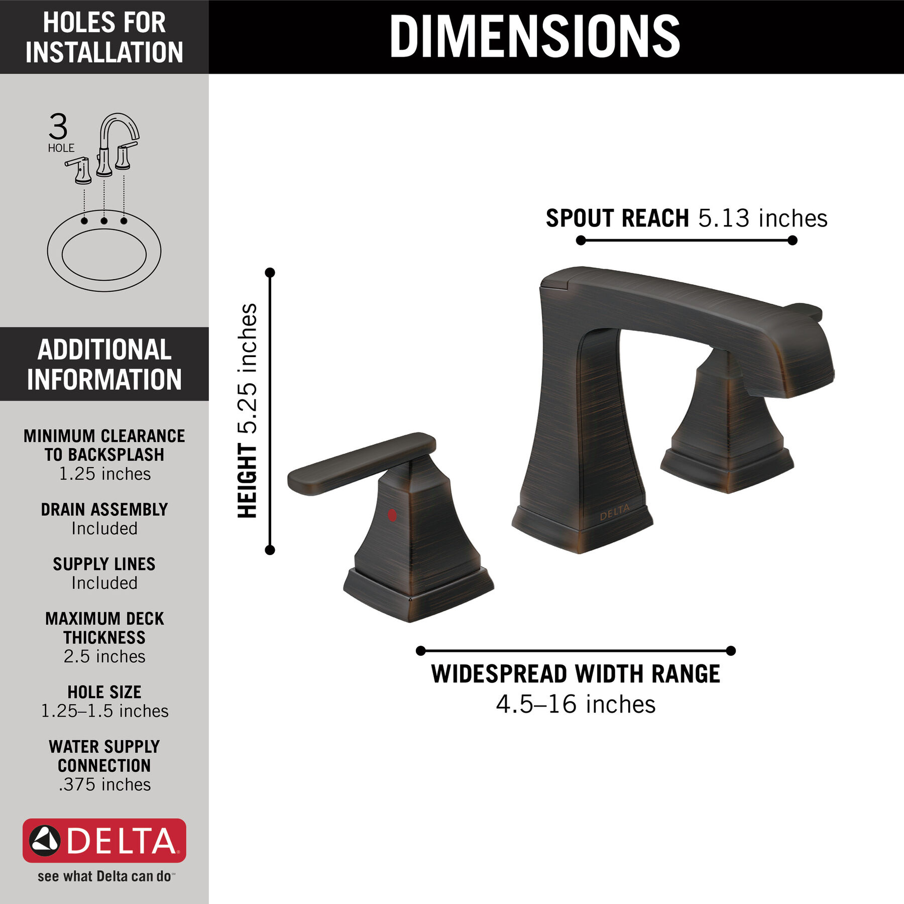 Llave para baño de extensión con dos manijas con EZ Anchor®, imagen 2