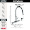 Single Handle Pull-Down Touch<sub>2</sub>O® Technology Kitchen Faucet with Touchless Technology
