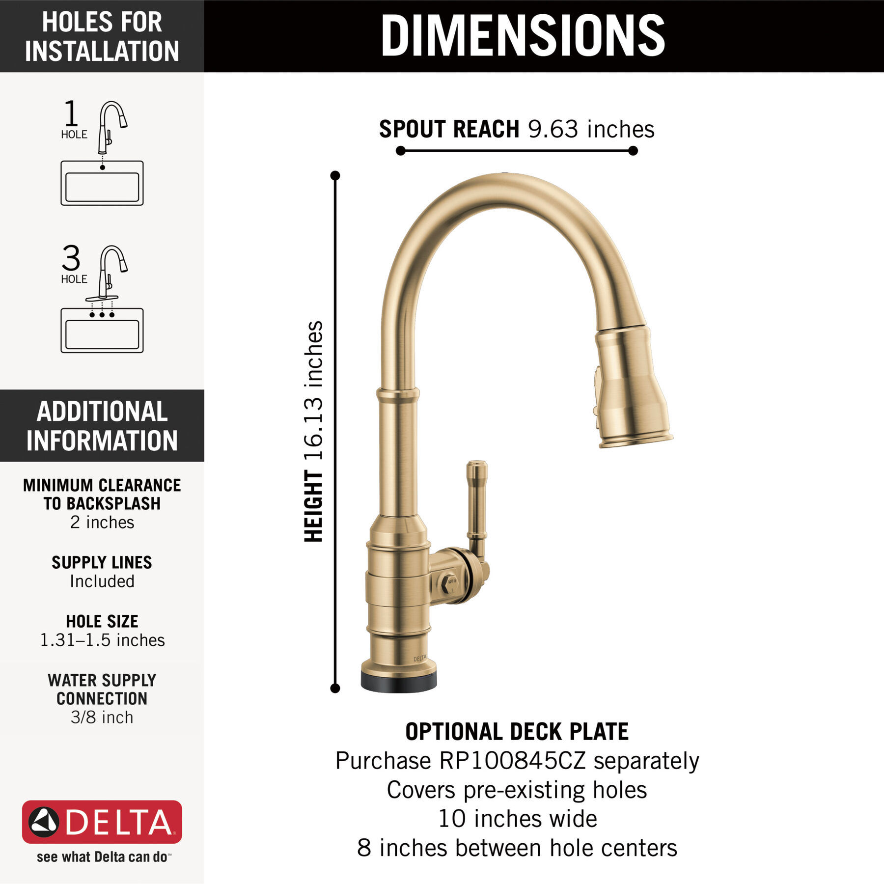 Touch<sub>2</sub>O® Technology Kitchen Faucet with Touchless Technology, image 1