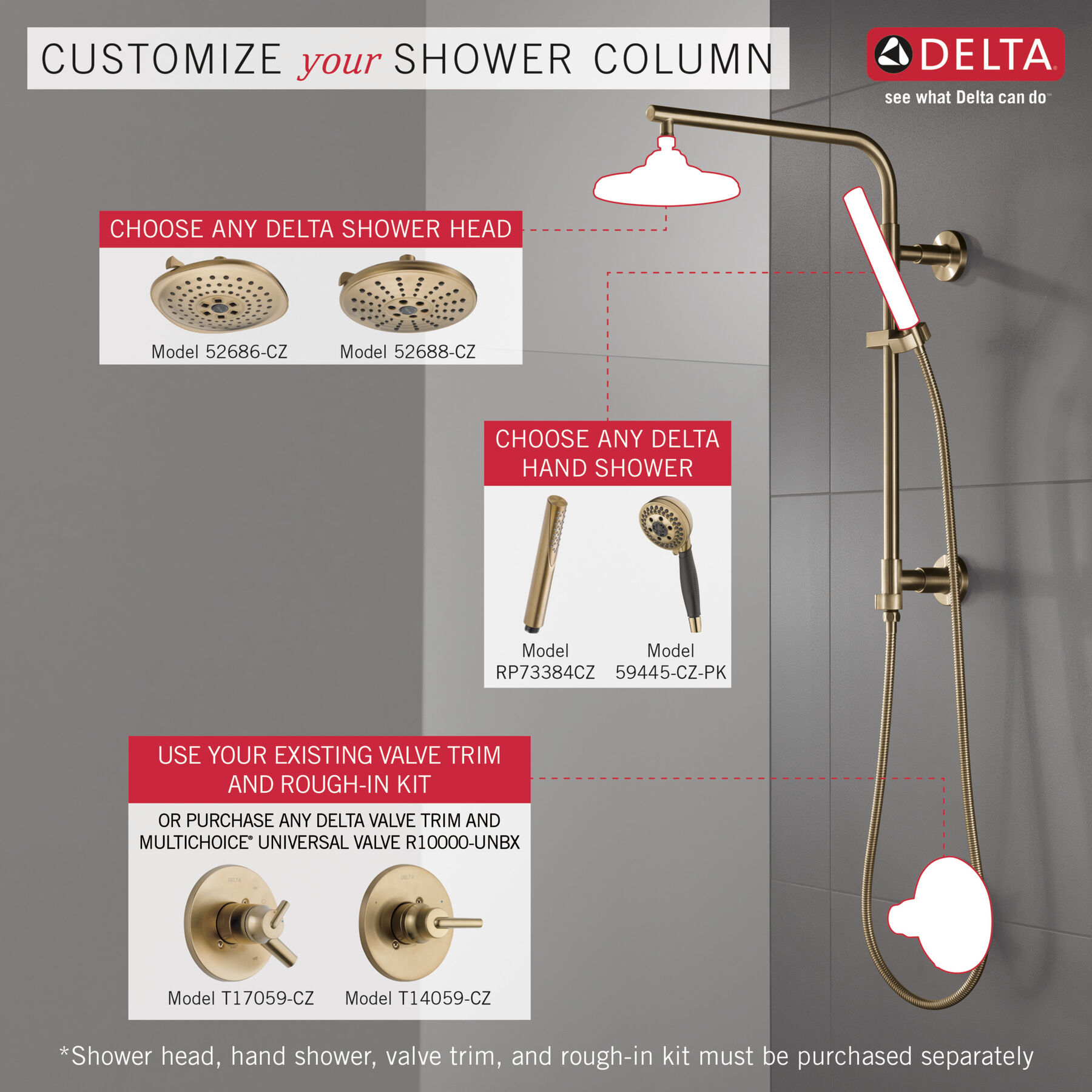 Columna de ducha redonda de 26" (producto recertificado), imagen 1