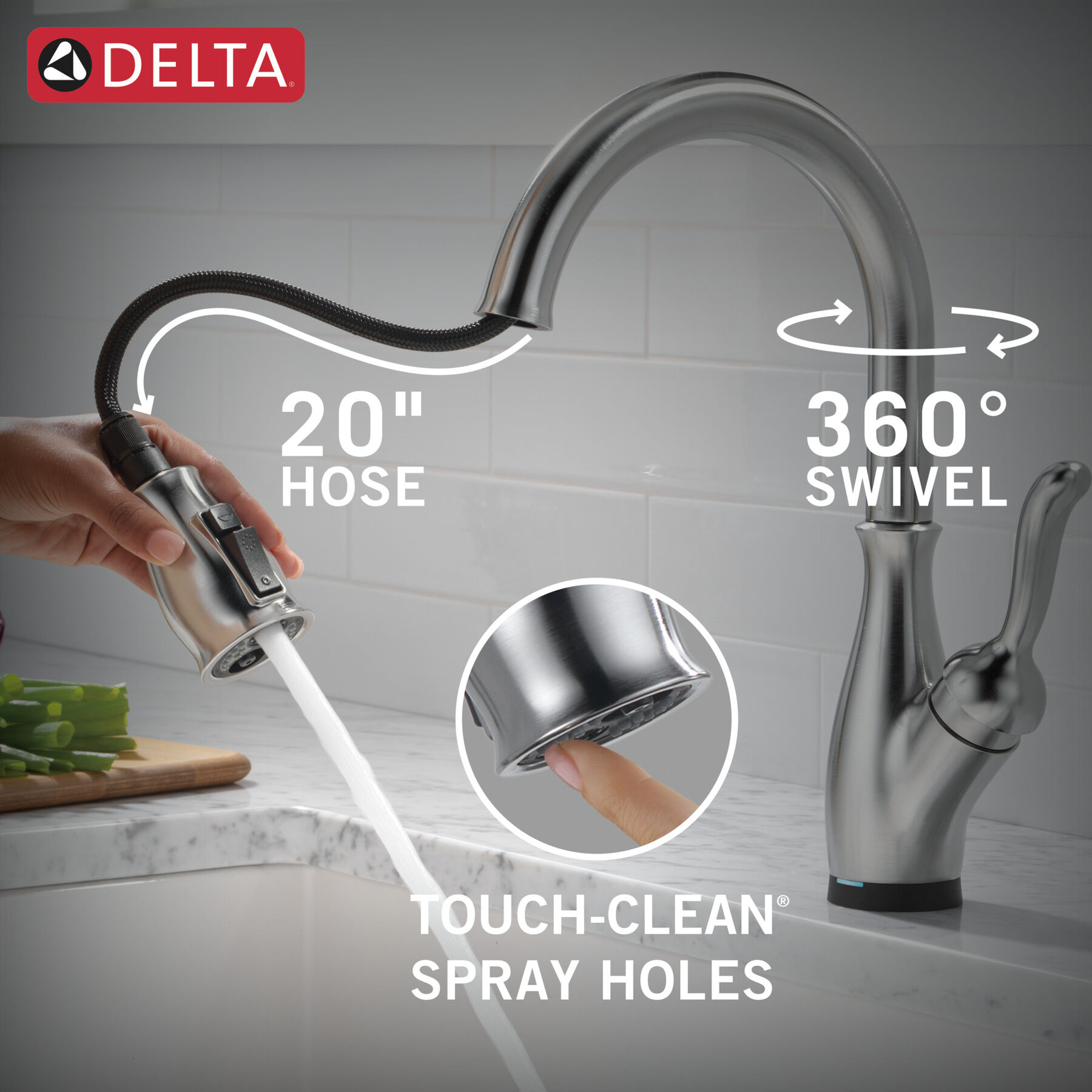 VoiceIQ® Kitchen Faucet with Touch<sub>2</sub>O® Technology with Touchless Technology, image 9