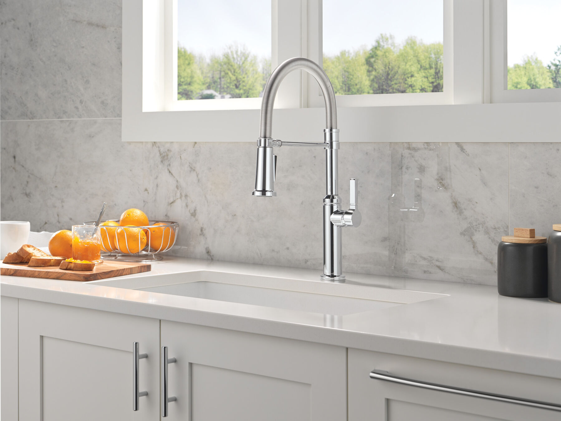 Llave para cocina monomando extensible con salida con resorte, imagen 11
