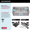 33” Workstation Kitchen Sink Undermount 16 Gauge Stainless Steel 50/50 Double Bowl with WorkFlow™ Ledge and Accessories