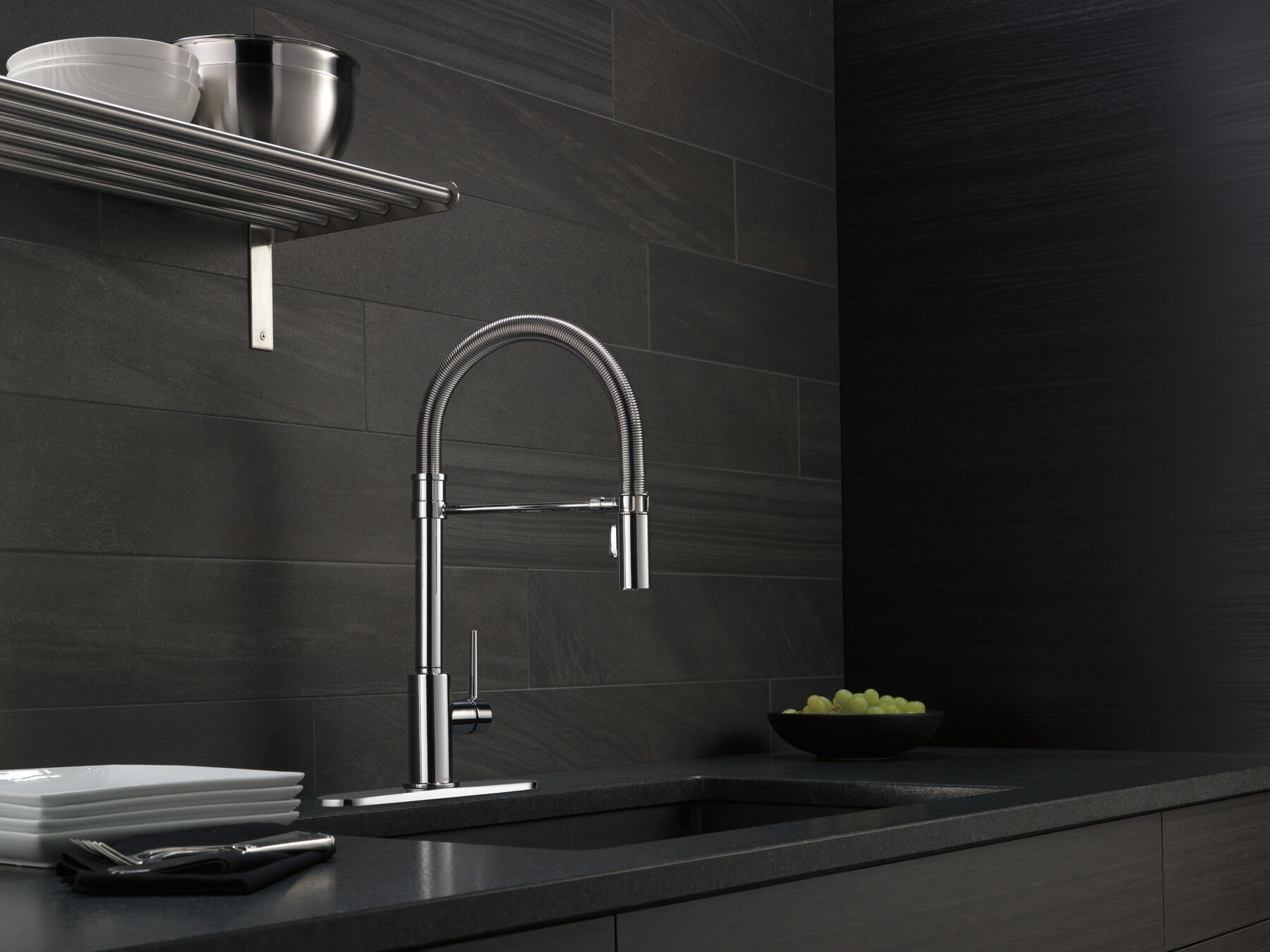 Single-Handle Pull-Down Spring Kitchen Faucet, image 22