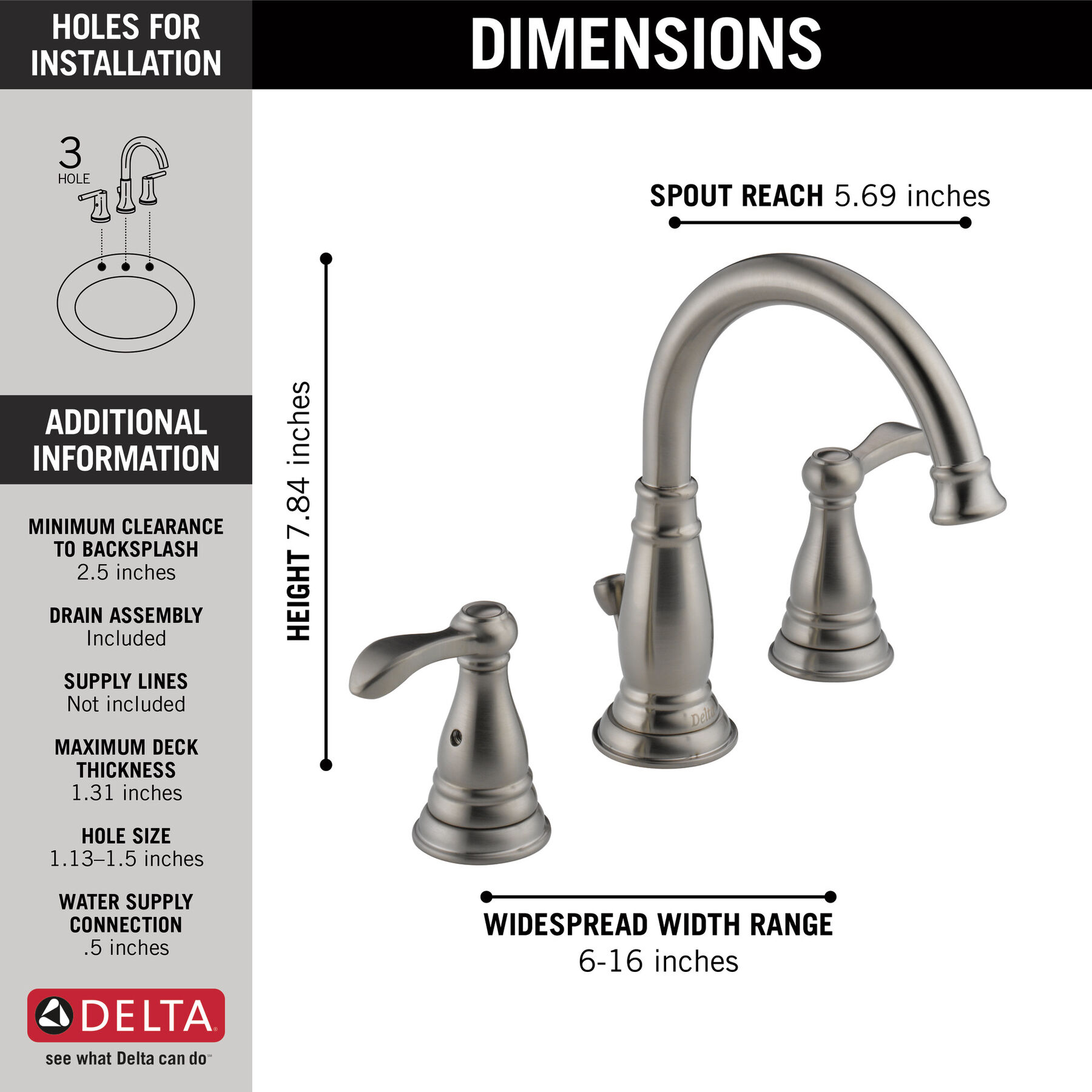 Llave para baño de extensión con dos manijas (producto recertificado), imagen 1