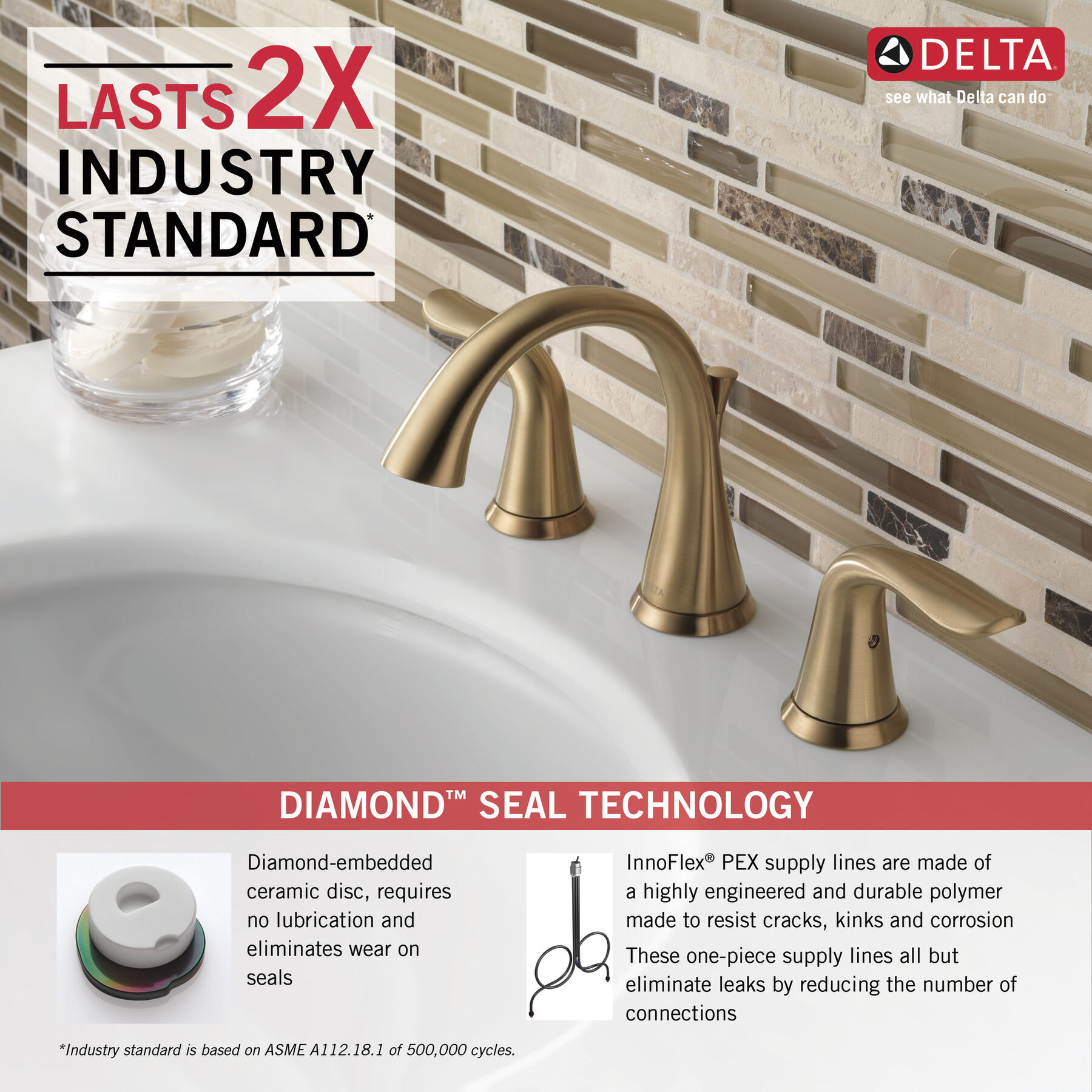 Llave para baño de extensión con dos manijas, imagen 1