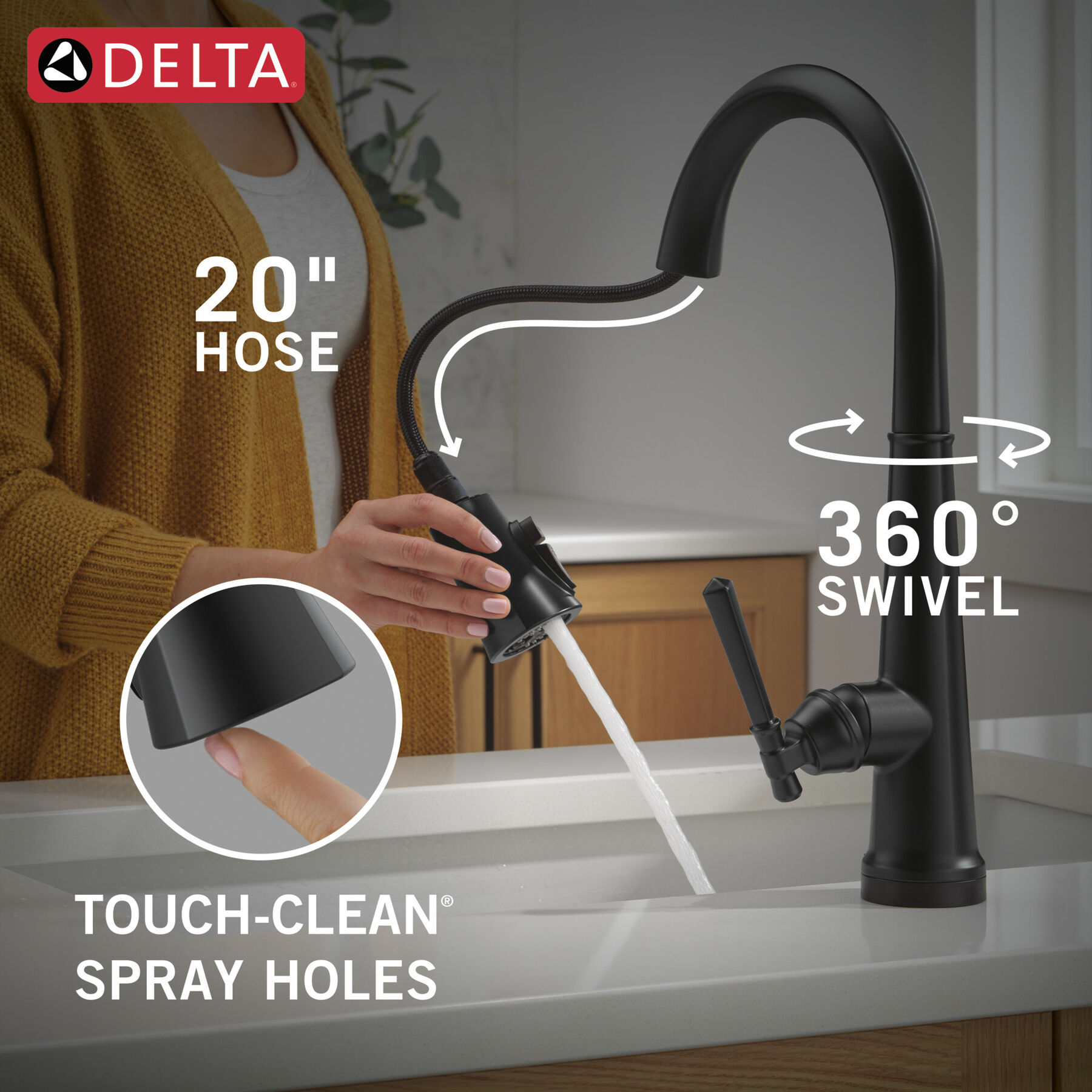 Touch<sub>2</sub>O® Technology Kitchen Faucet with Touchless Technology, image 9