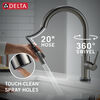Touch2O with Touchless and VoiceIQ® Technology Single Handle Pull-Down Kitchen Faucet with Soap Dispenser